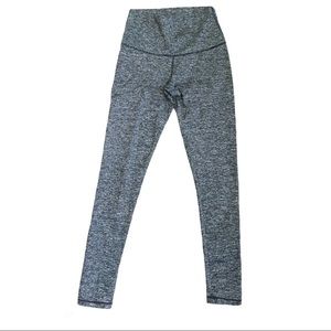 YOGA High Waist Leggings With Elastic Waistband Black/Grey SpaceDye Size Small